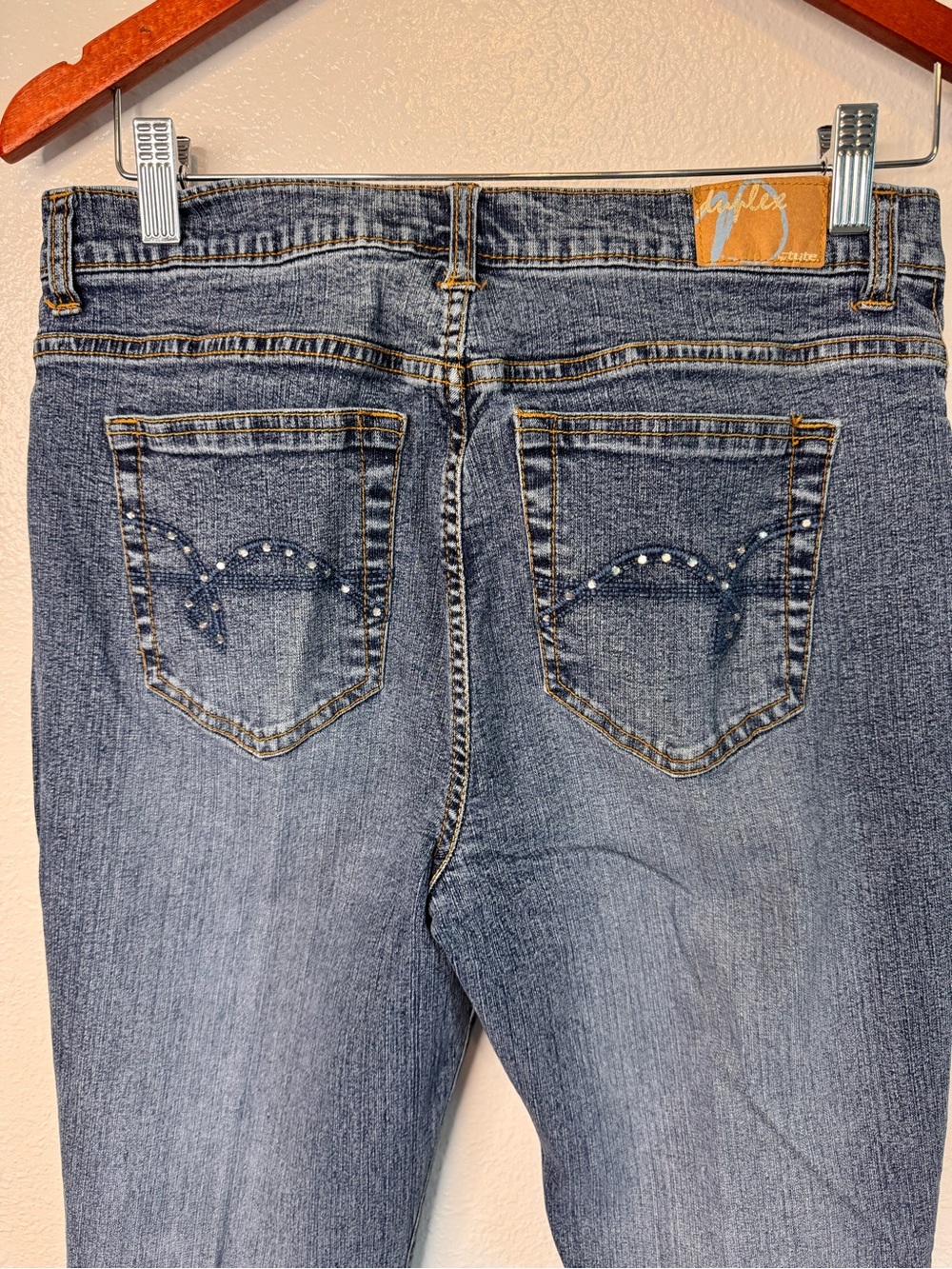 Y2K 2000s Vintage Duplex Stretchy Embellished Jeans Straight size 12